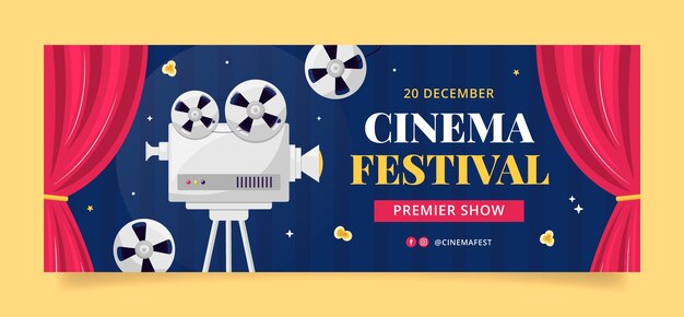 Hand drawn cinema festival facebook cover