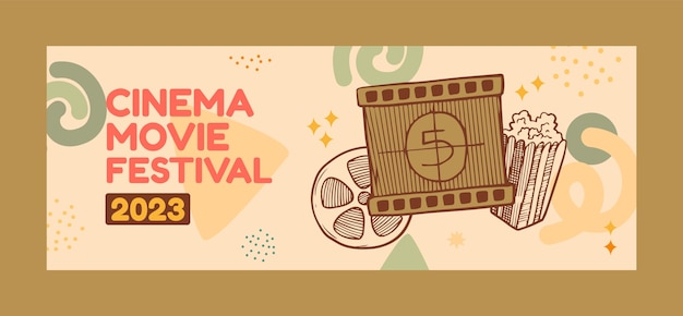 Hand drawn cinema festival facebook cover