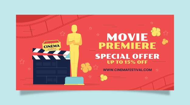 Hand drawn cinema festival sale banner