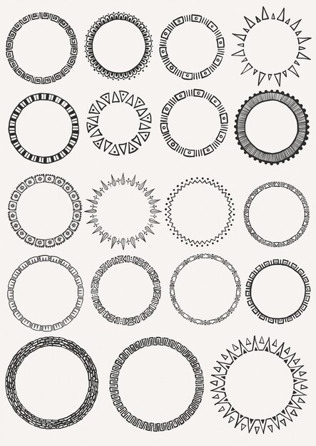 Hand drawn circles collection