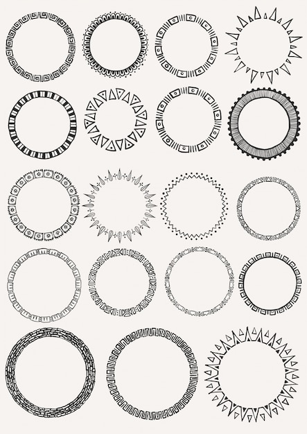 Hand drawn circles collection