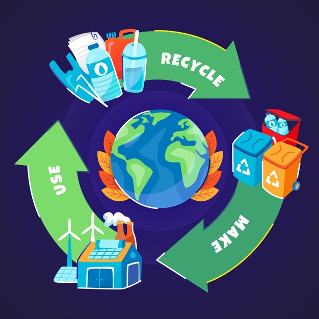 Free vector hand drawn circular economy concept infographic