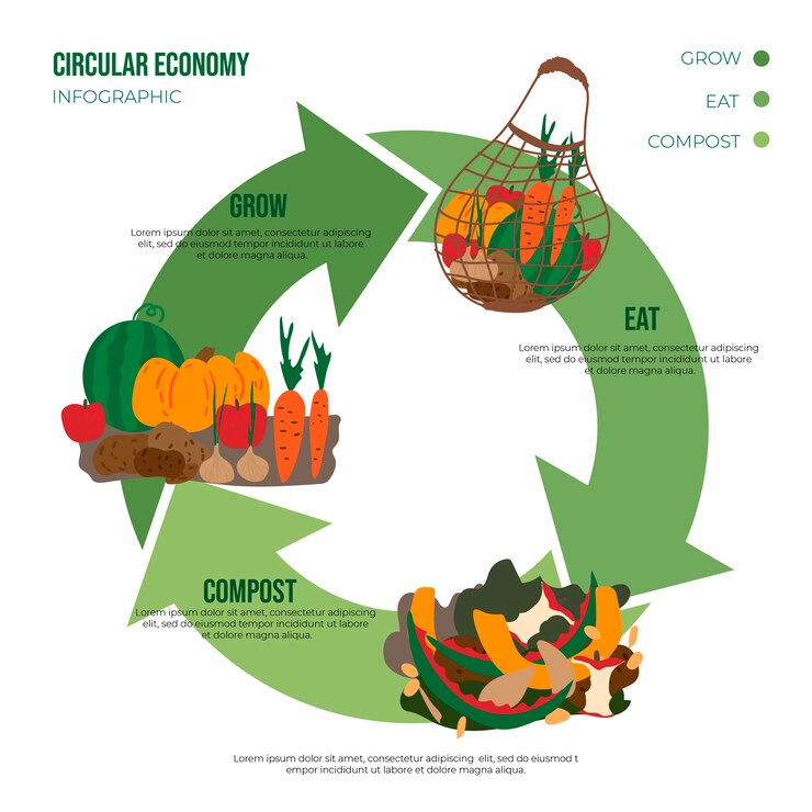 Free Vector hand drawn circular economy infographic template