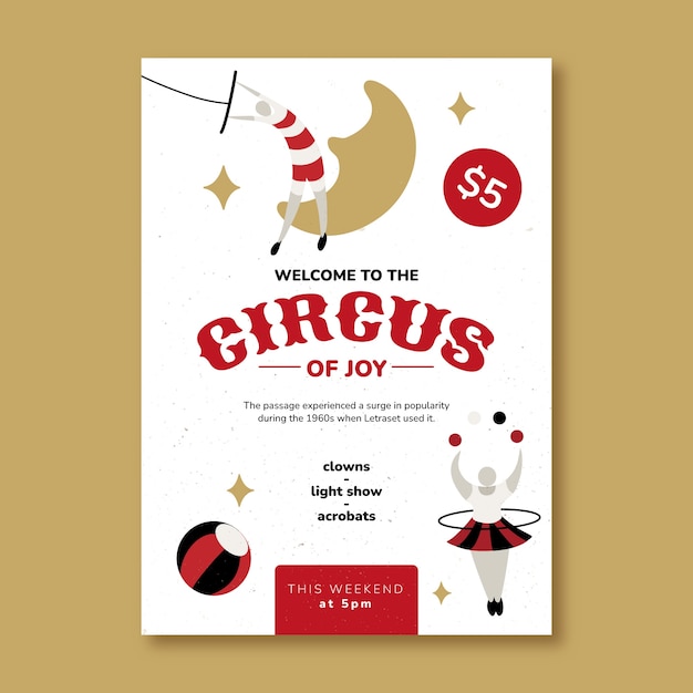 Hand drawn circus fun poster