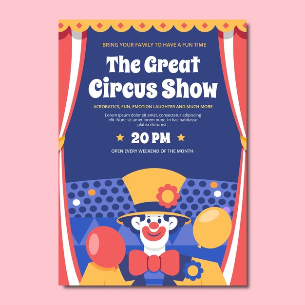 Hand drawn circus performance poster