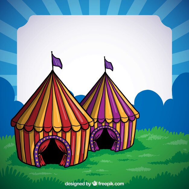Hand drawn circus tents frame