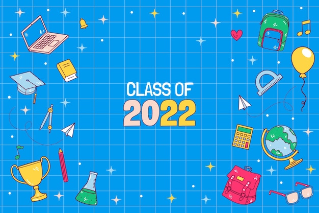 Free Vector hand drawn class of 2022 background