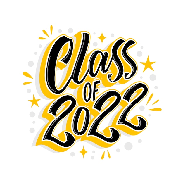 Hand drawn class of 2022 lettering