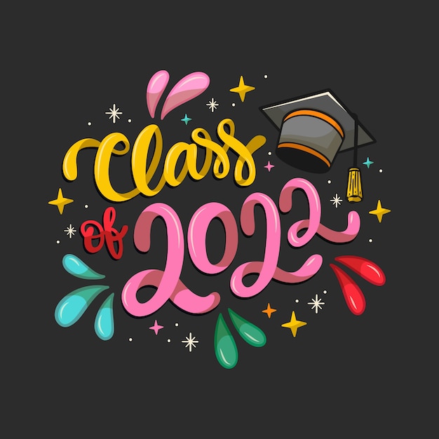 Free vector hand drawn class of 2022 lettering