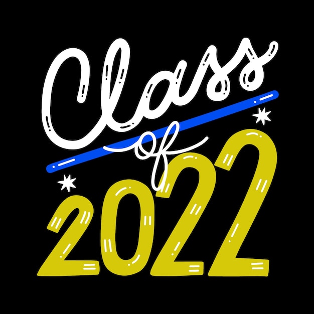 Бесплатное векторное изображение Ручной рисунок класса 2022 года