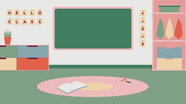 Free vector hand drawn classroom zoom background