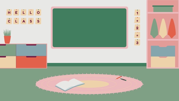 Hand drawn classroom zoom background