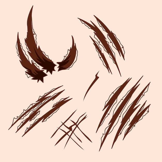 Free vector hand drawn claw marks illustration