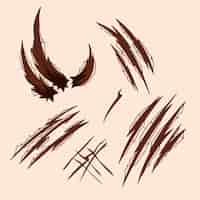 Free vector hand drawn claw marks illustration