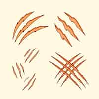 Free vector hand drawn claw marks illustration