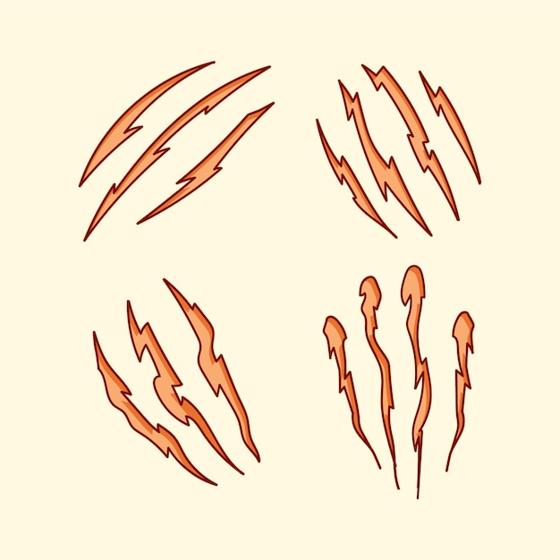 Free vector hand drawn claw marks illustration