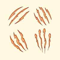 Free vector hand drawn claw marks illustration