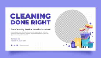 Free vector hand drawn cleaning service horizontal banner template