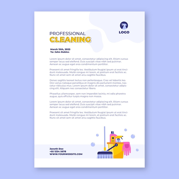 Hand drawn cleaning services template