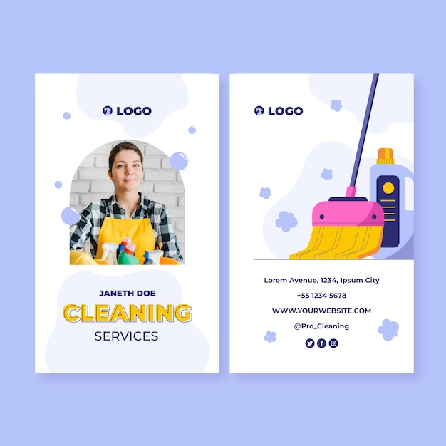 Free vector hand drawn cleaning services template