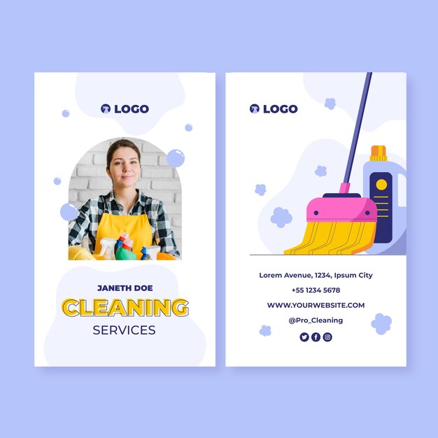 Hand drawn cleaning services template