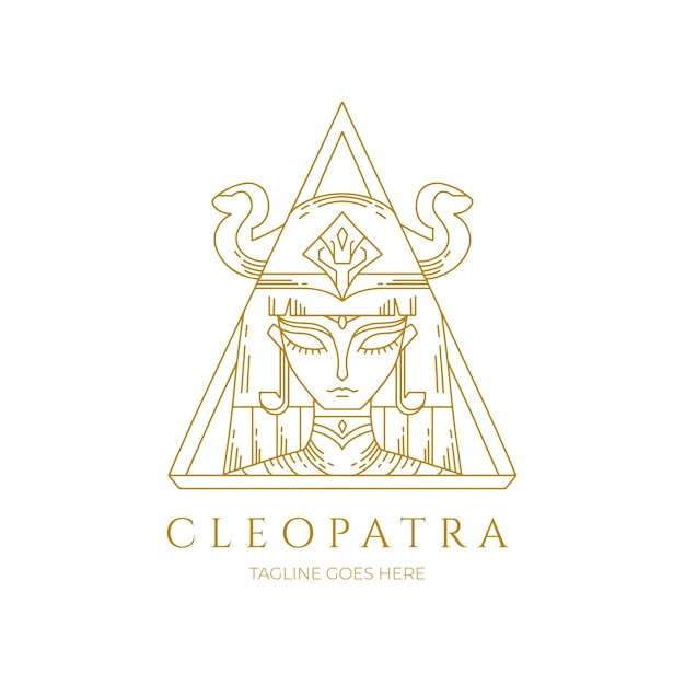 Hand drawn cleopatra logo template