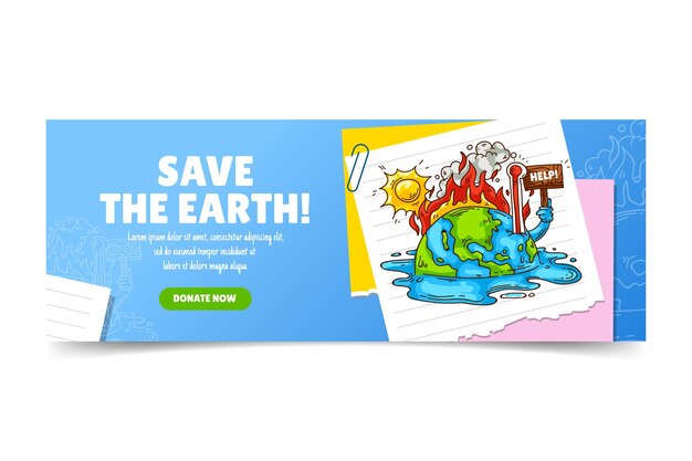 Copertina di facebook sui cambiamenti climatici disegnata a mano