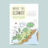 Free vector hand drawn climate change flyers