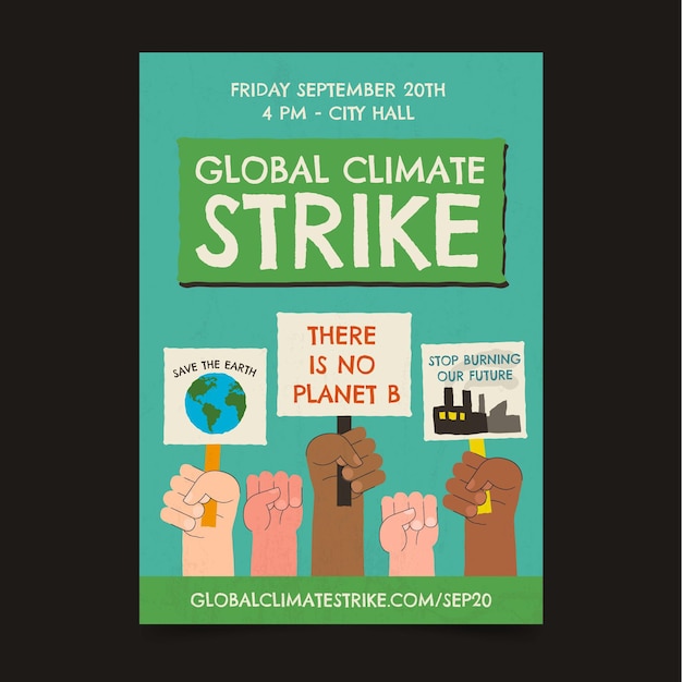 Free vector hand drawn climate change flyers