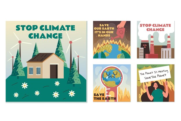 Ручной обращается шаблон сообщений instagram об изменении климата