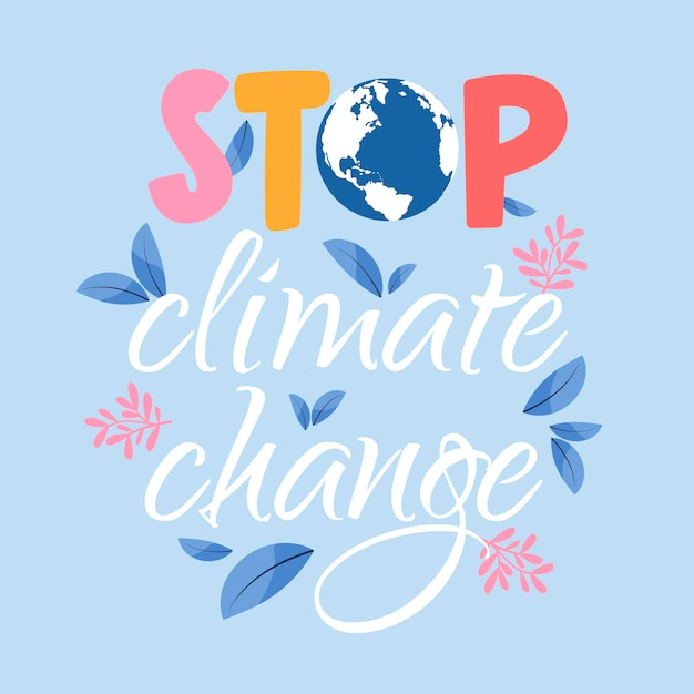 Hand drawn climate change lettering