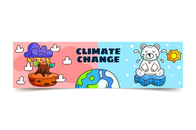 Hand drawn climate change youtube channel art