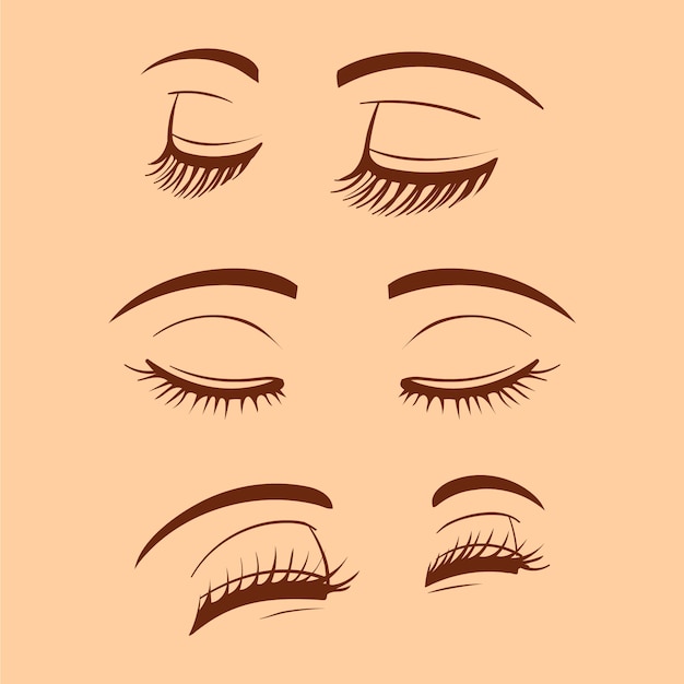 Free vector hand drawn closed eyes cartoon illustration