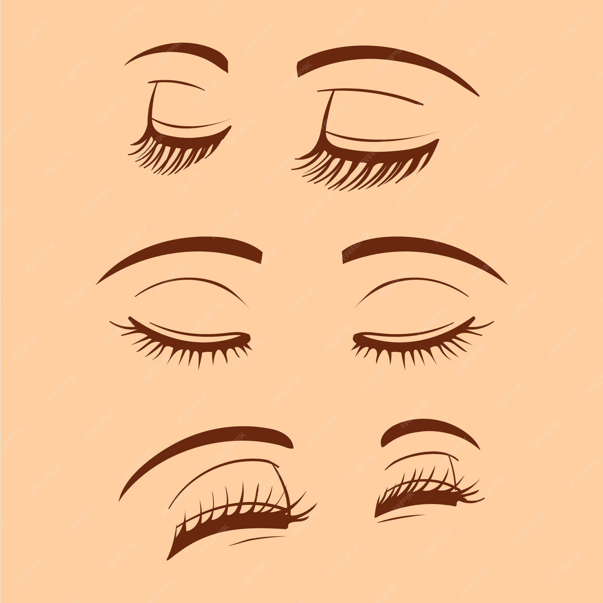 Free Vector  Hand drawn closed eyes cartoon illustration