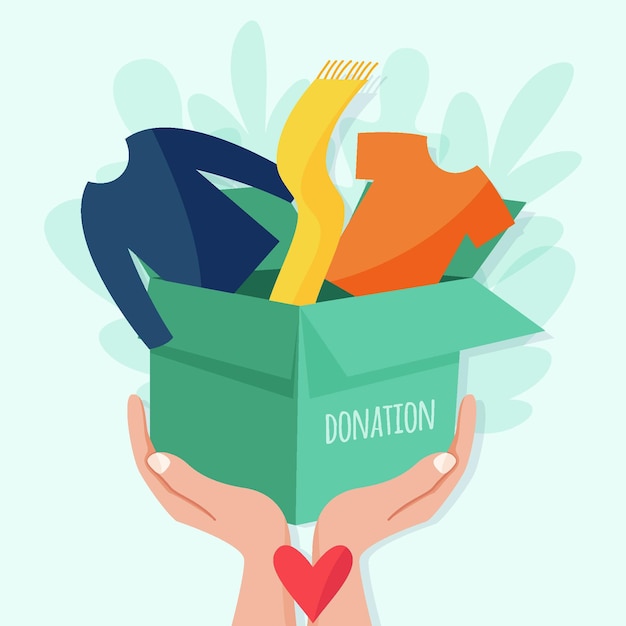 Free vector hand drawn clothing donation illustration