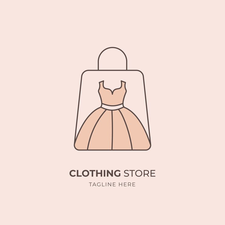 無料Vector 手描きの衣料品店のロゴデザイン