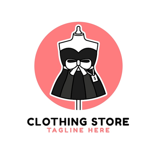 Free vector hand drawn clothing store logo template