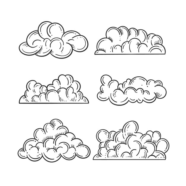 Коллекция рисованной облака