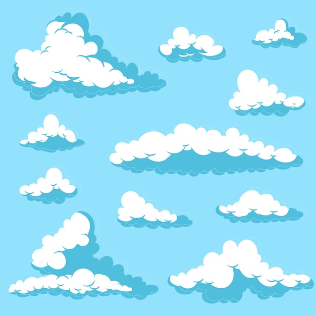 Free vector hand drawn clouds collection