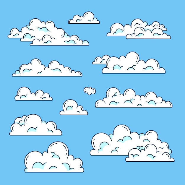 Free vector hand drawn clouds collection