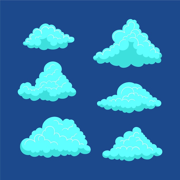 Hand drawn clouds collection