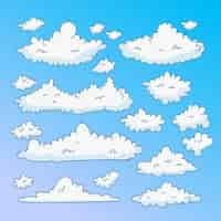 Free vector hand drawn clouds collection