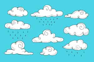 Free vector hand drawn clouds collection