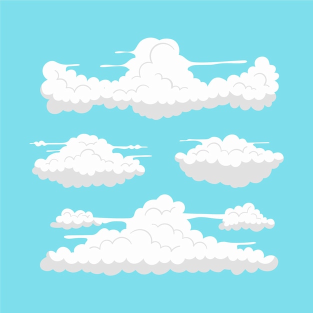 Free vector hand drawn clouds collection