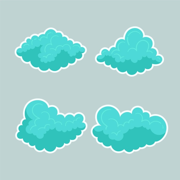 Free vector hand drawn clouds collection