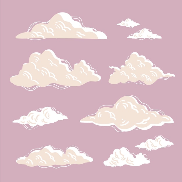 Free vector hand drawn clouds collection