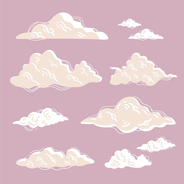 Free vector hand drawn clouds collection