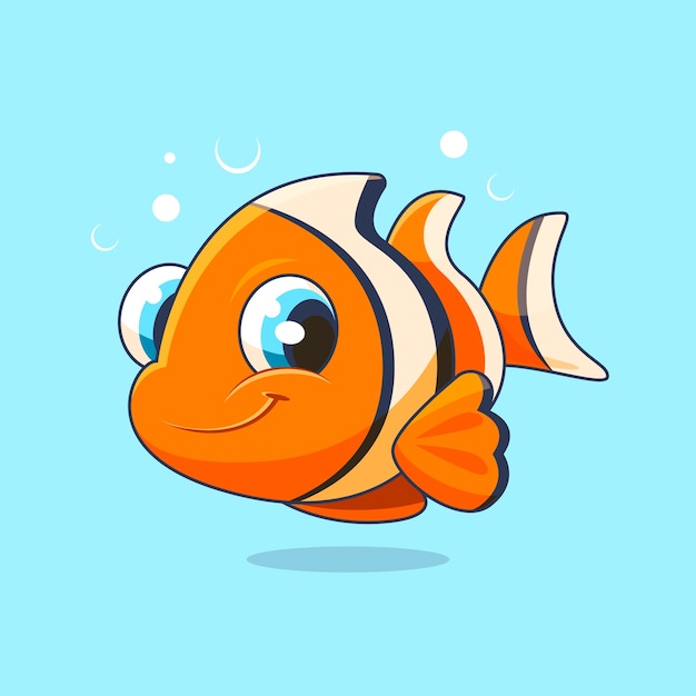 Free vector hand drawn clown fish cartoon illustration