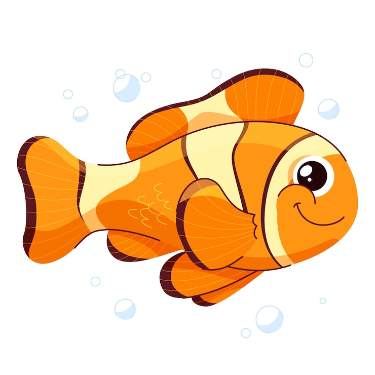 無料Vector 手描きのカクレクマノミ漫画イラスト