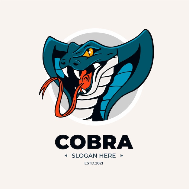 Vettore gratuito logo cobra disegnato a mano